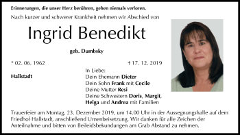 Anzeige von Ingrid Benedikt von MGO