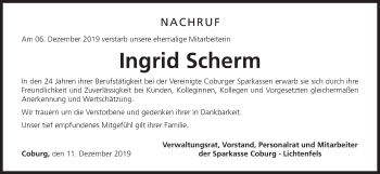 Anzeige von Ingrid Scherm von MGO