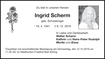 Anzeige von Ingrid Scherm von MGO