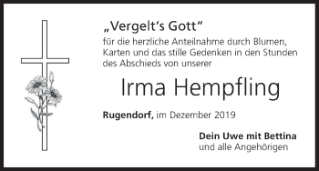 Anzeige von Irma Hempfling von MGO