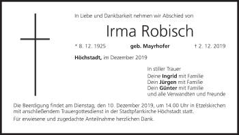 Anzeige von Irma Robisch von MGO