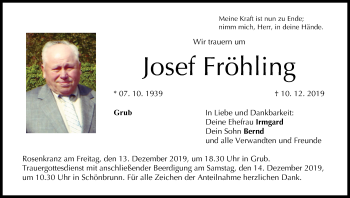 Anzeige von Josef Fröhling von MGO