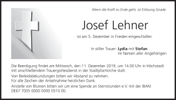Anzeige von Josef Lehner von MGO