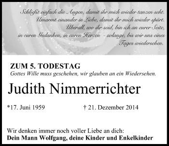 Anzeige von Judith Nimmerrichter von MGO