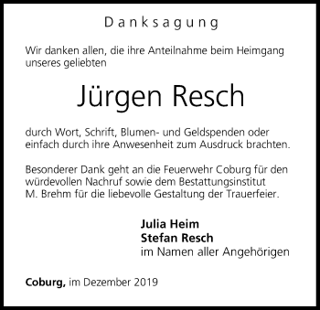 Anzeige von Jürgen Resch von MGO
