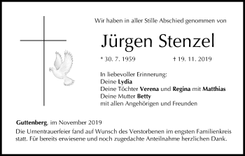 Anzeige von Jürgen Stenzel von MGO