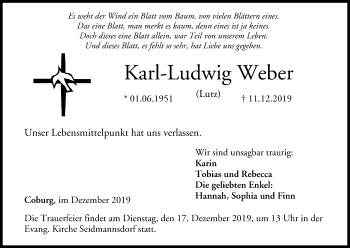 Anzeige von Karl-Ludwig Weber von MGO