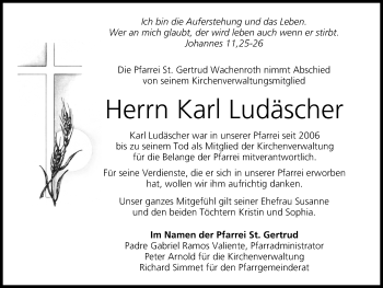 Anzeige von Karl Ludäscher von MGO