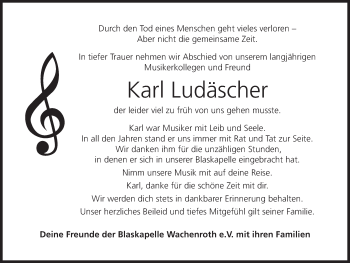 Anzeige von Karl Ludäscher von MGO