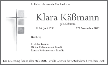 Anzeige von Klara Käßmann von MGO