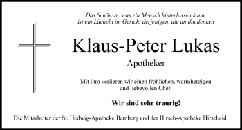 Anzeige von Klaus-Peter Lukas von MGO