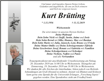 Anzeige von Kurt Brütting von MGO