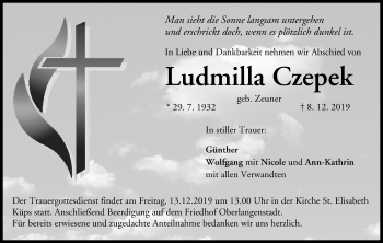 Anzeige von Ludmilla Czepek von MGO