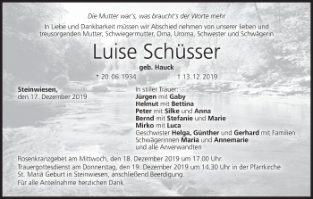 Anzeige von Luise Schüsser von MGO