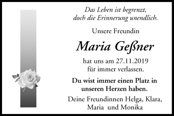 Anzeige von Maria Geßner von MGO