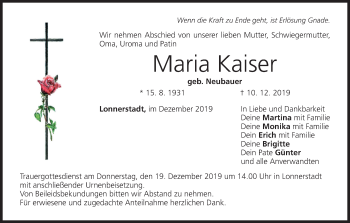 Anzeige von Maria Kaiser von MGO