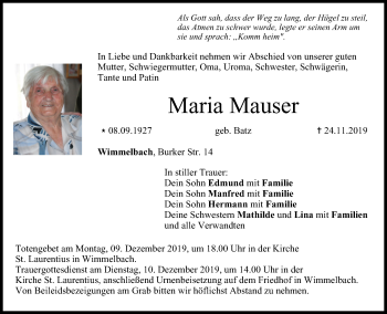 Anzeige von Maria Mauser von MGO