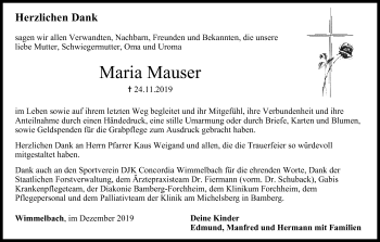 Anzeige von Maria Mauser von MGO