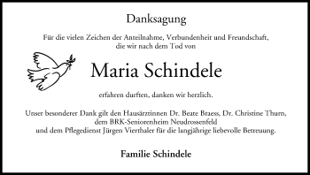 Anzeige von Maria Schindele von MGO