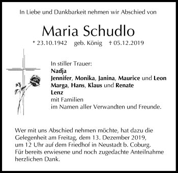 Anzeige von Maria Schudlo von MGO