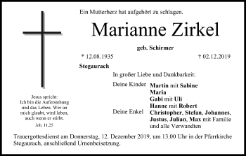 Anzeige von Marianne Zirkel von MGO