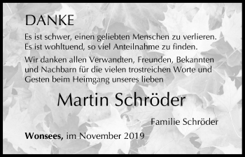 Anzeige von Martin Schröder von MGO
