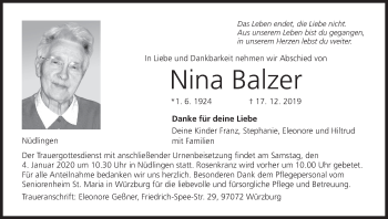 Anzeige von Nina Balzer von MGO