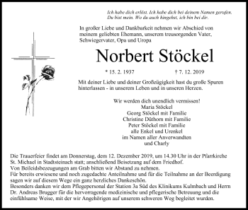 Anzeige von Norbert Stöckel von MGO