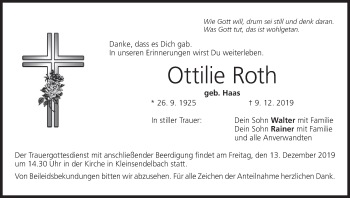 Anzeige von Ottilie Roth von MGO