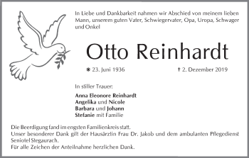 Anzeige von Otto Reinhardt von MGO