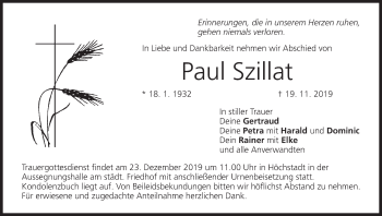 Anzeige von Paul Szillat von MGO