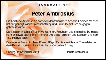 Anzeige von Peter Ambrosius von MGO