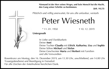 Anzeige von Peter Wiesneth von MGO
