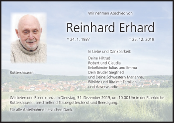 Anzeige von Reinhard Erhard von MGO