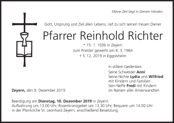 Anzeige von Reinhold Richter von MGO