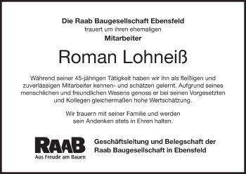 Anzeige von Roman Lohneiß von MGO