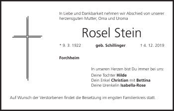 Anzeige von Rosel Stein von MGO