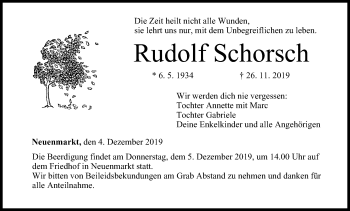Anzeige von Rudolf Schorsch von MGO