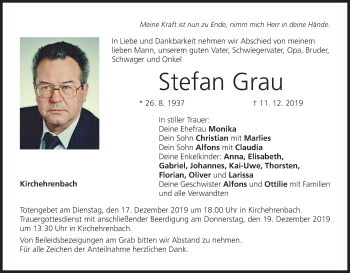 Anzeige von Stefan Grau von MGO