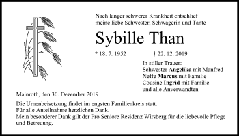 Anzeige von Sybille Than von MGO