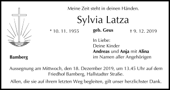 Anzeige von Sylvia Latza von MGO