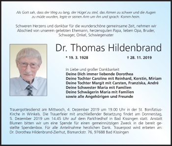 Anzeige von Thomas Hildenbrand von MGO