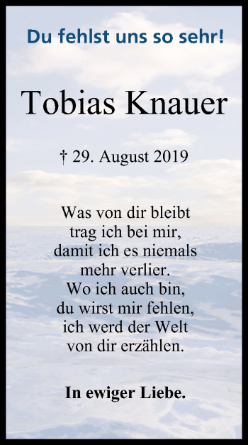 Anzeige von Tobias Knauer von MGO