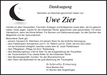 Anzeige von Uwe Zier von MGO