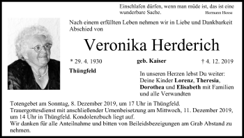 Anzeige von Veronika Herderich von MGO