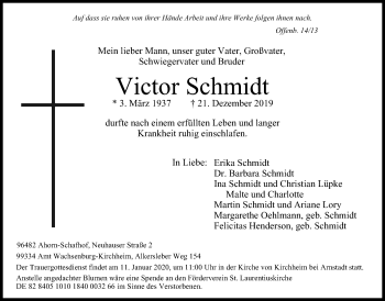 Anzeige von Victor Schmidt von MGO