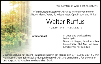 Anzeige von Walter Ruffus von MGO