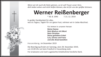 Anzeige von Werner Reißenberger von MGO