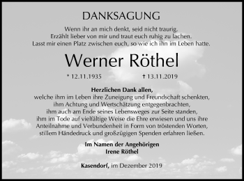 Anzeige von Werner Röthel von MGO