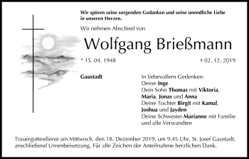 Anzeige von Wolfgang Brießmann von MGO